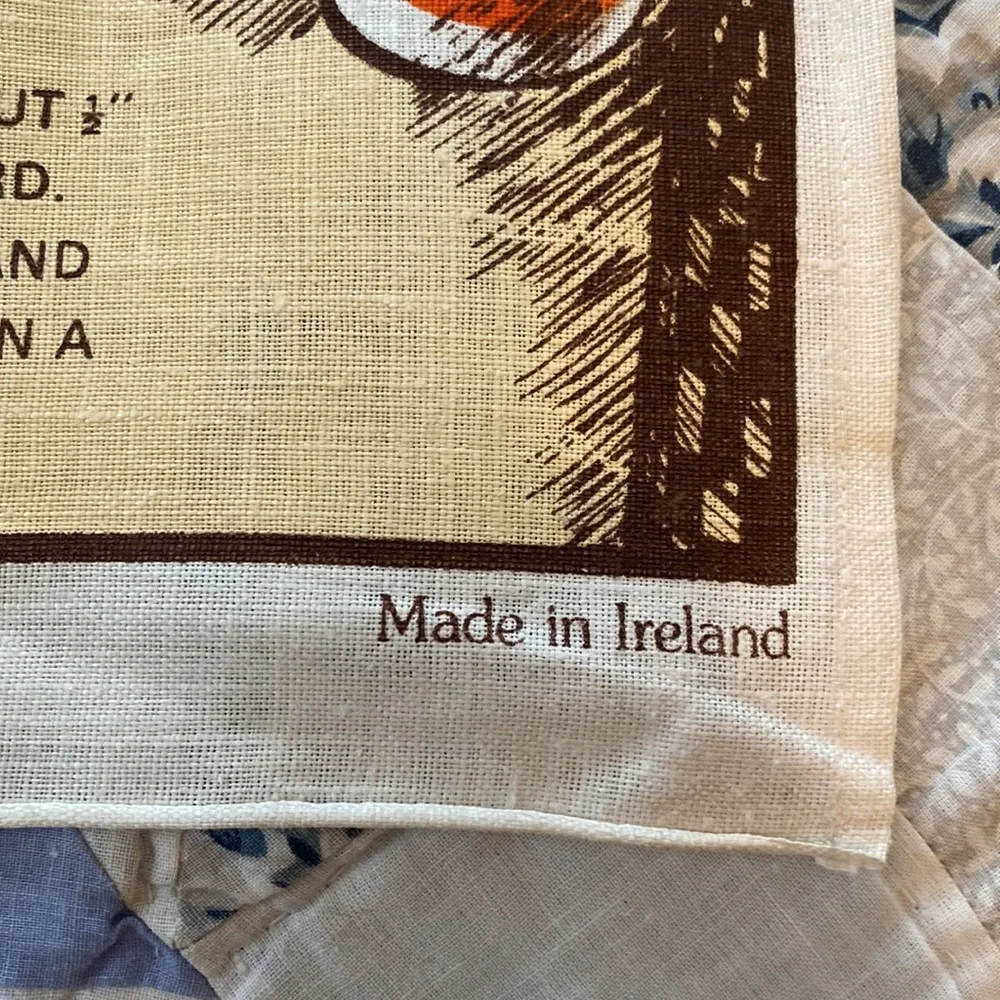 Vintage pure linen towel Irish soda bread recipe made in Ireland. 19”x32”